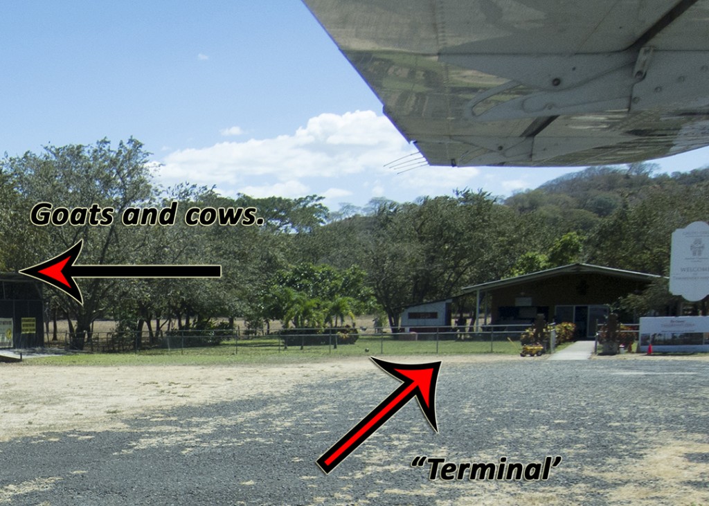Actual picture of my destination: The Sansa Regional Airport in Tamarindo, Costa Rica.