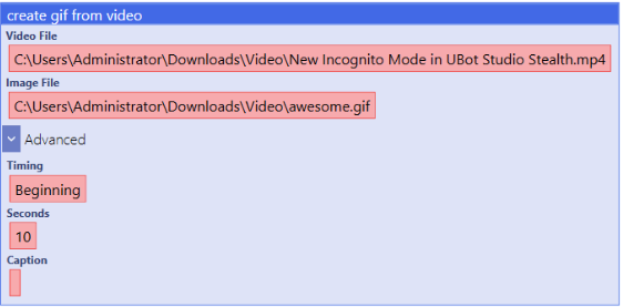 Create gif from video advanced options example